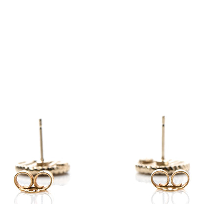 Chanel Chain CC Round Earrings Gold Pink 3 of 4