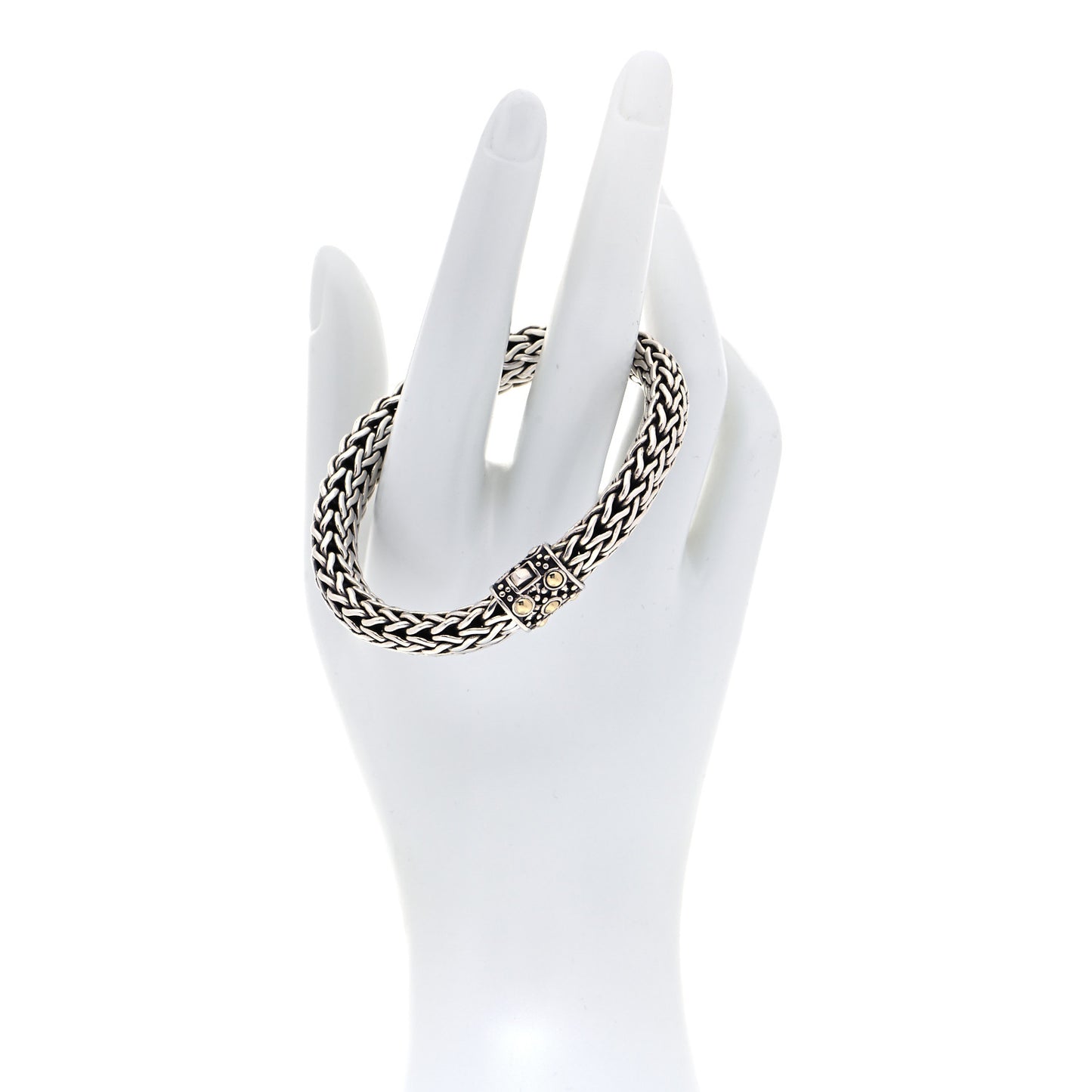 Sterling Silver 18K Yellow Gold Medium Jaisalmer Dot Oval Chain Bracelet