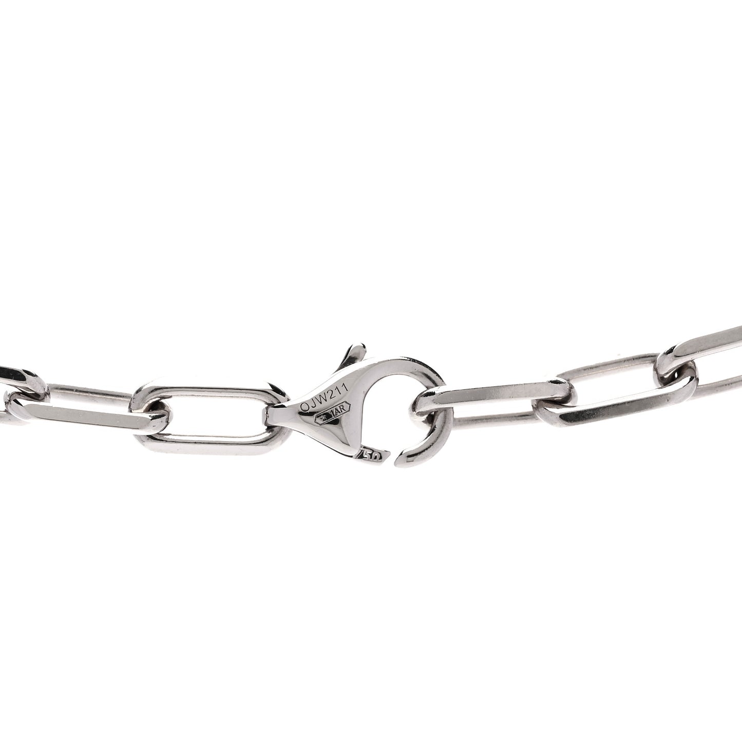 18K White Gold Santos De Cartier Link Necklace
