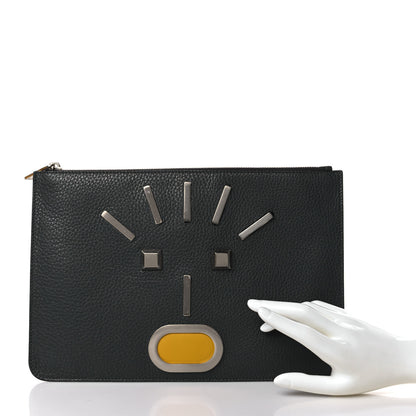 Fendi Cuoio Romano Faces Pouch Asfalto 2 of 8