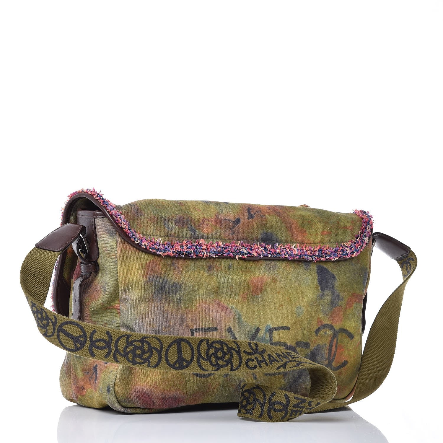 Chanel Washed Toile Large Graffiti On The Pavements Messenger Khaki Multicolor 3 of 17