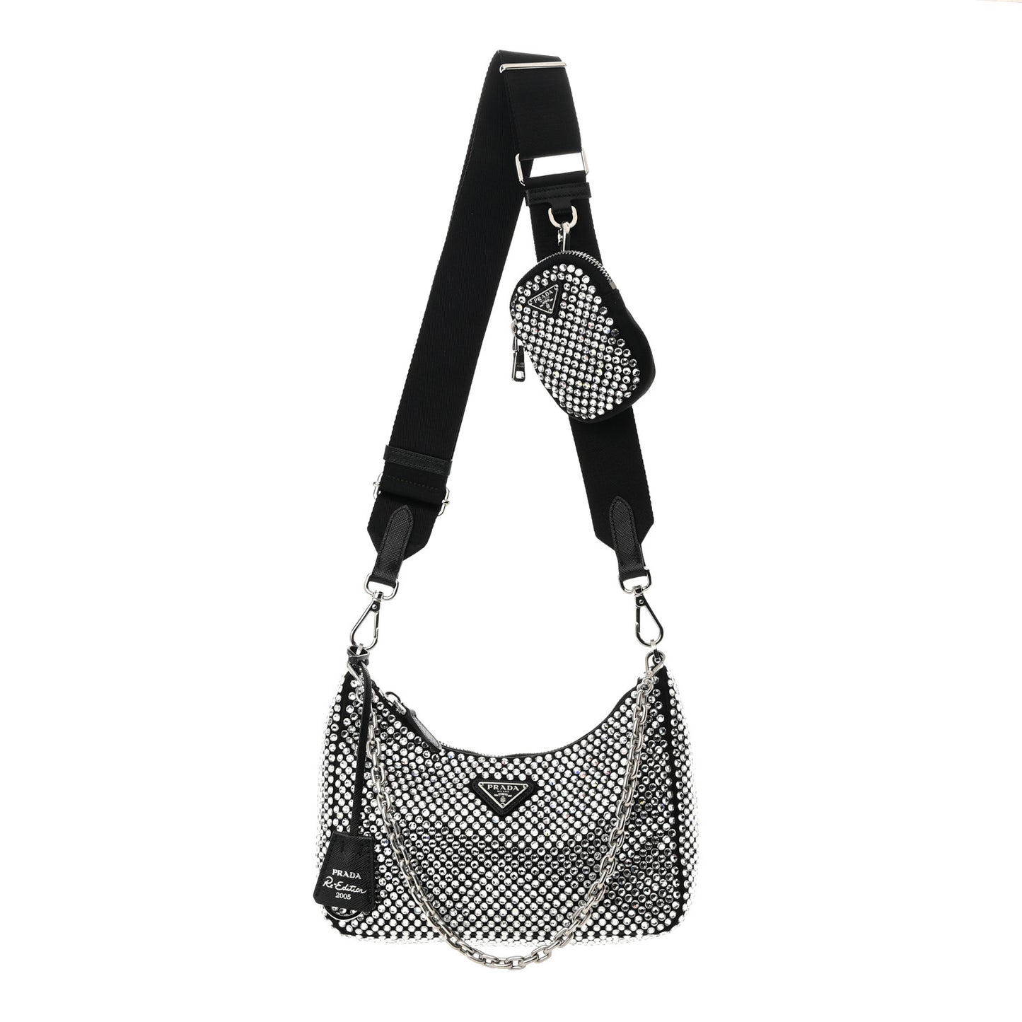 Satin Crystal Re-Edition 2005 Shoulder Bag Cristal