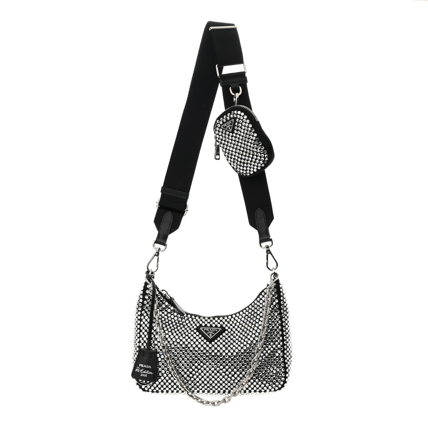 Prada Satin Crystal Re-Edition 2005 Shoulder Bag Cristal 1 of 12