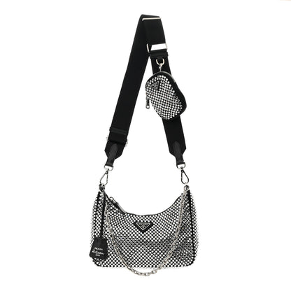 Prada Satin Crystal Re-Edition 2005 Shoulder Bag Cristal 1 of 12