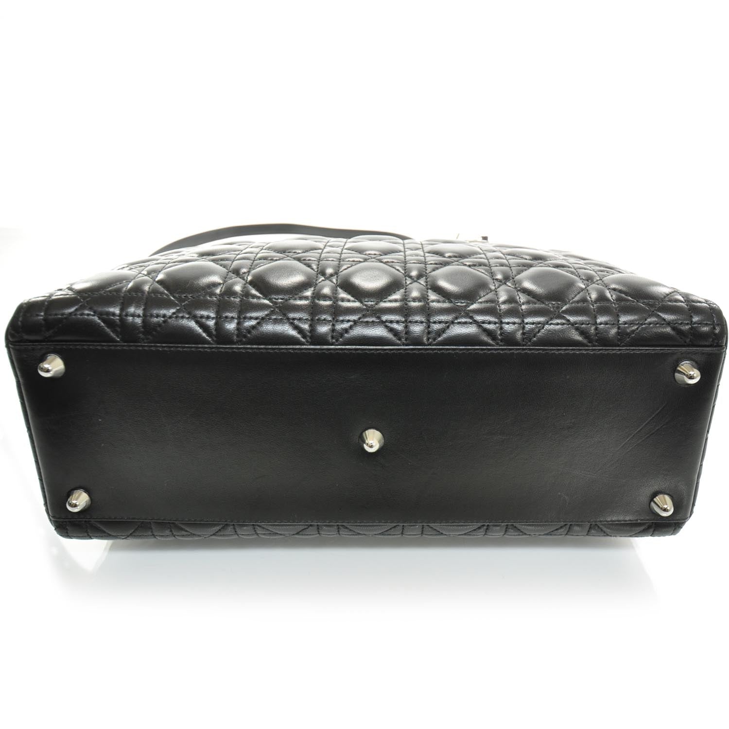 Christian Dior Lambskin Cannage Large Lady Dior Black 4 of 8
