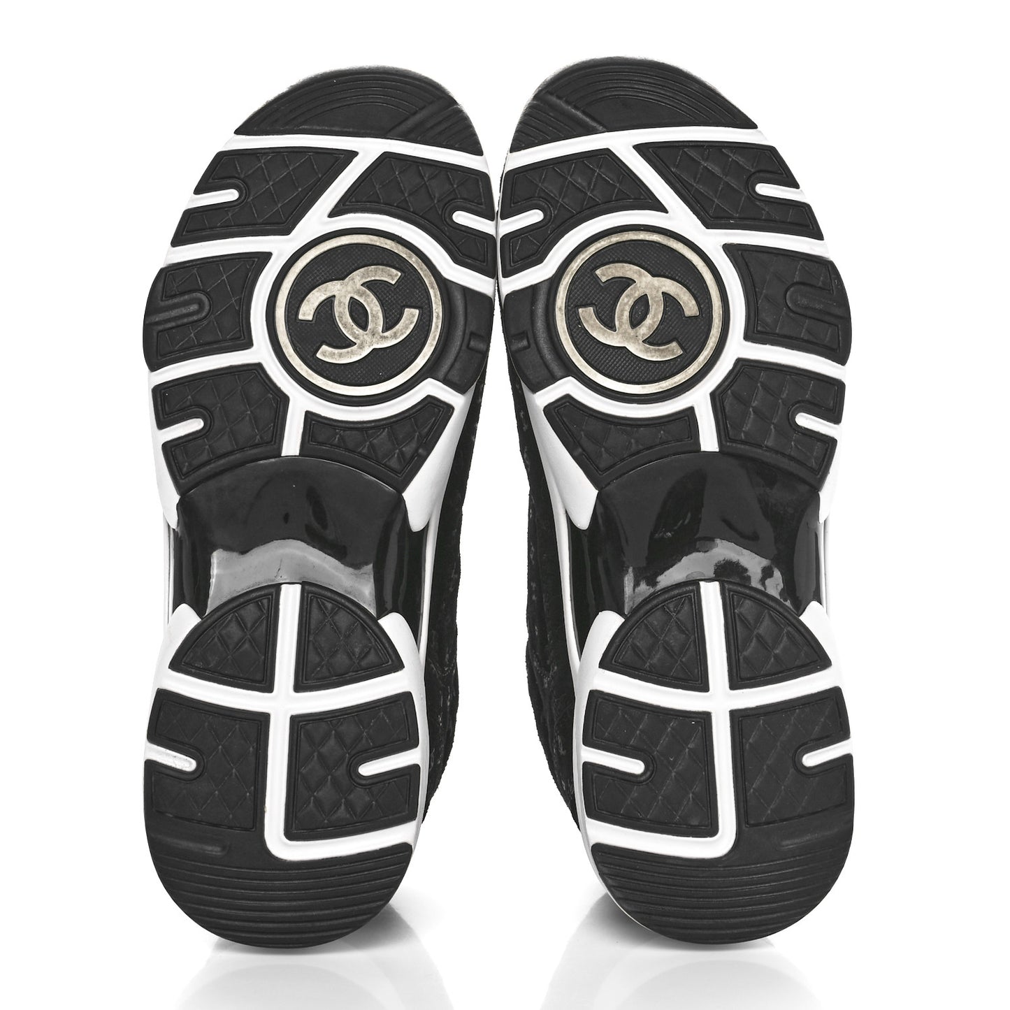 Suede Calfskin Printed CC Sneakers 37 Black