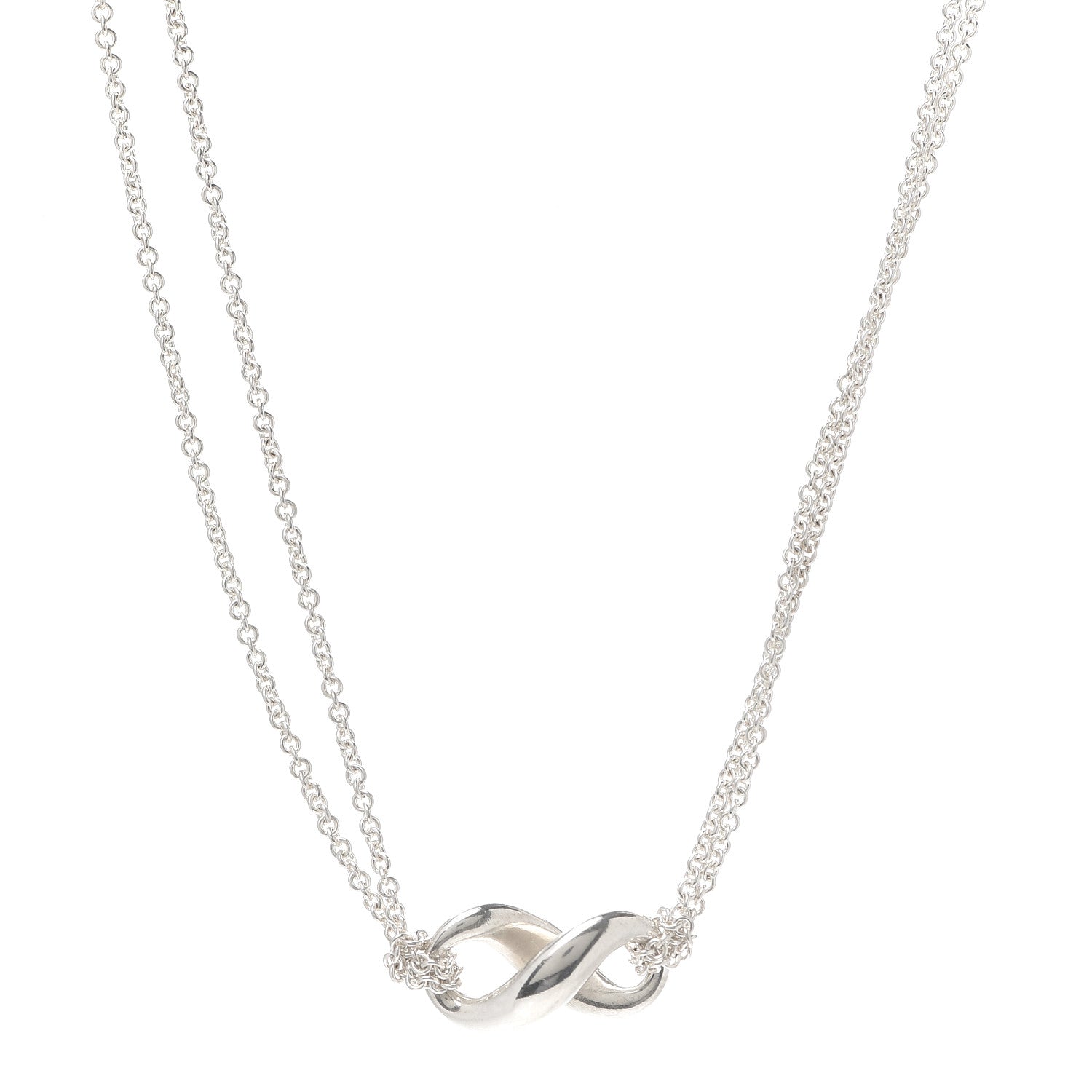 Tiffany Sterling Silver Figure 8 Pendant Necklace 1 of 5