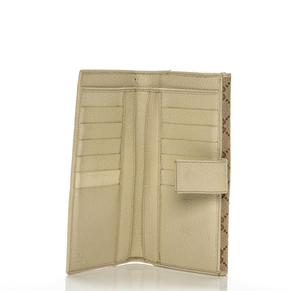 Gucci Monogram Metal Bar Continental Flap Wallet Off White 5 of 9