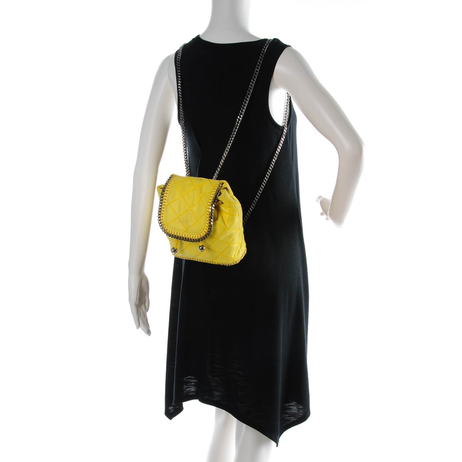 Stella McCartney Shaggy Deer Quilted Mini Falabella Backpack Canary 2 of 8