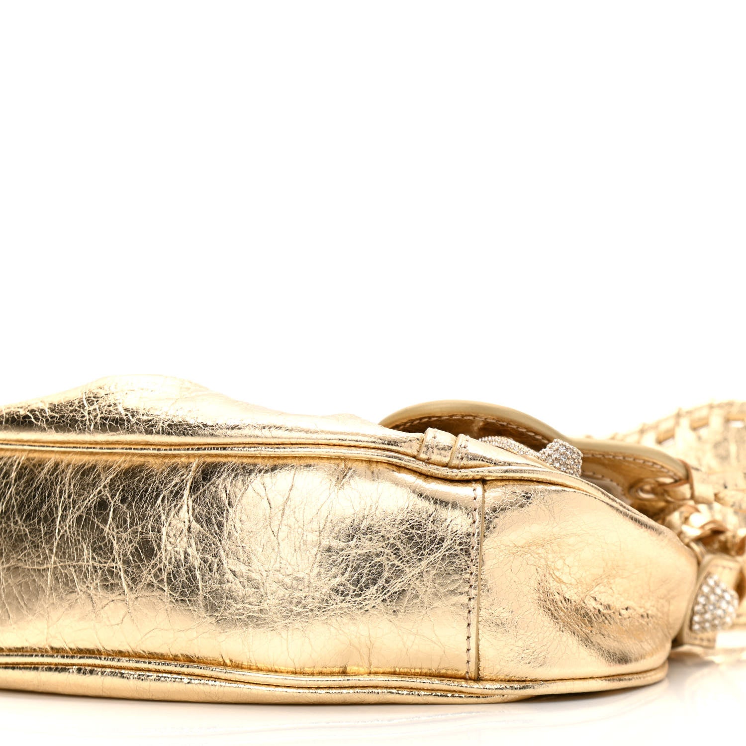 Balenciaga Metallic Agneau Arena Crystal Le Cagole Shoulder Bag XS Light Gold 11 of 11