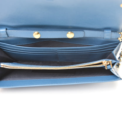 Prada Saffiano Metal Oro Chain Wallet Cobalto 5 of 11