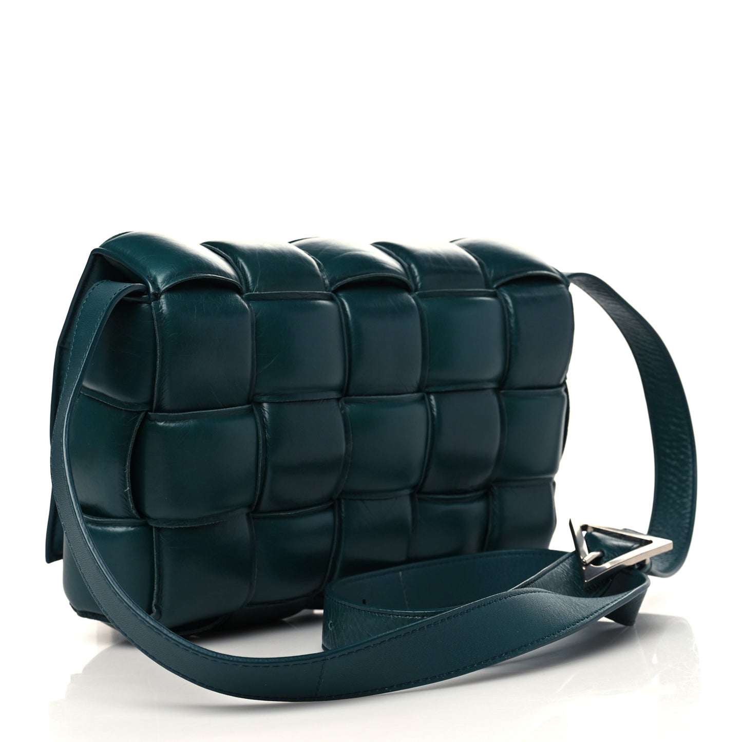 Paper Calfskin Maxi Intreccio Padded Cassette Crossbody Bag Ottanio