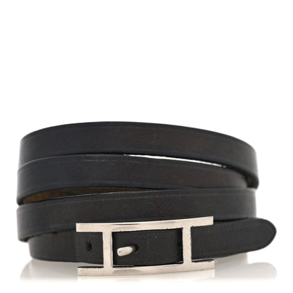 Hermes Chamonix Behapi Quad Tour Wrap Bracelet T2 Black 1 of 5