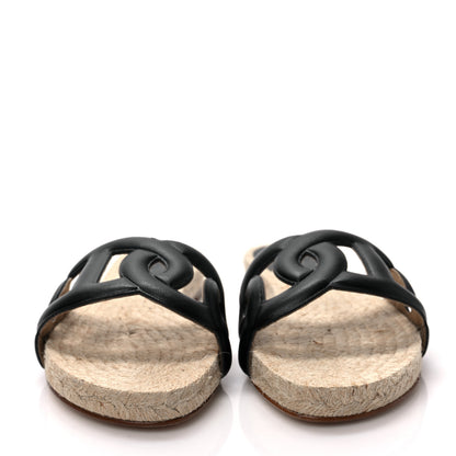 Hermes Nappa Famosa Espadrille Sandals 36 Black 2 of 7