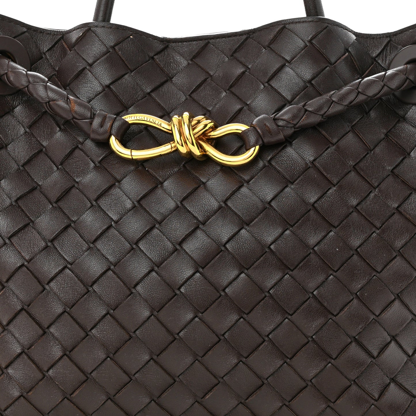 Nappa Intrecciato Medium Andiamo Shoulder Bag Fondant
