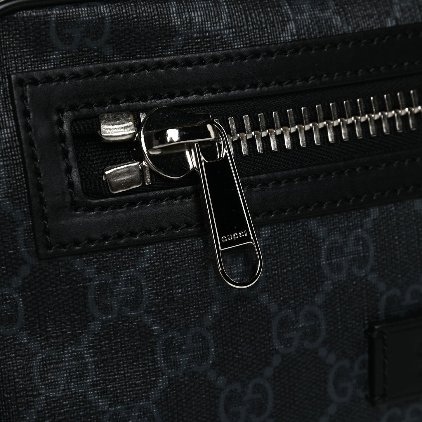 Soft GG Supreme Monogram Web Belt Bag Black Grey