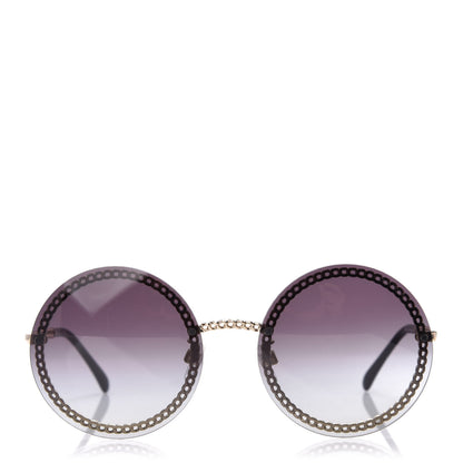 Chanel Round Chain Sunglasses 4245 Gold 2 of 8