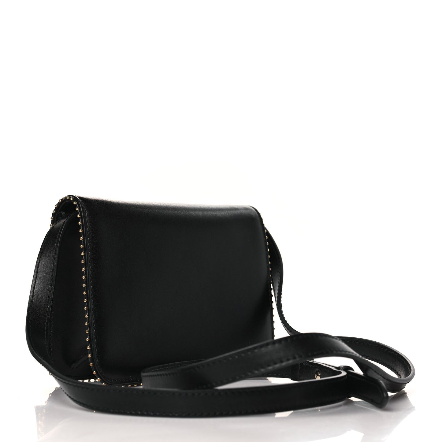 Calfskin Studded Mini Vara Bow Rainbow Crossbody Bag Black