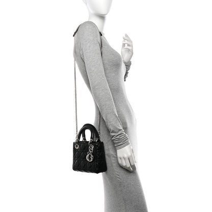 Christian Dior Lambskin Cannage Mini Lady Dior Black 2 of 14