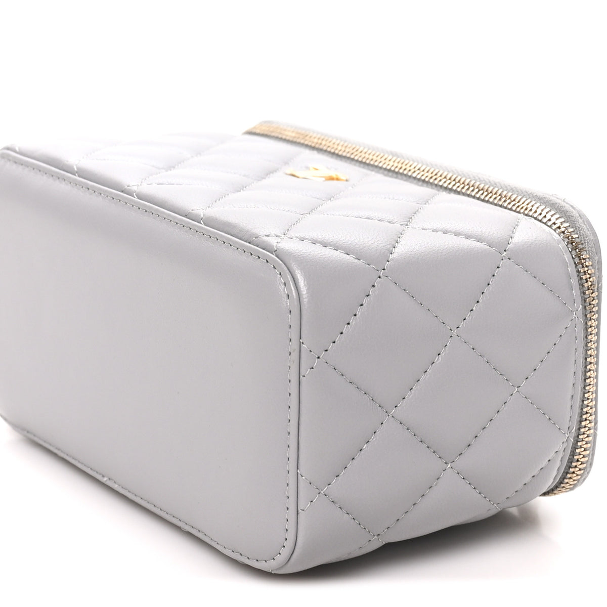 Chanel Lambskin Quilted Small Pearl Crush Vanity Case With Chain Grey 10 of 10