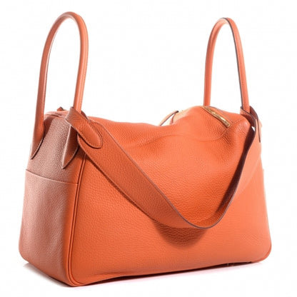 Hermes Taurillon Clemence Lindy 34 Orange 3 of 18