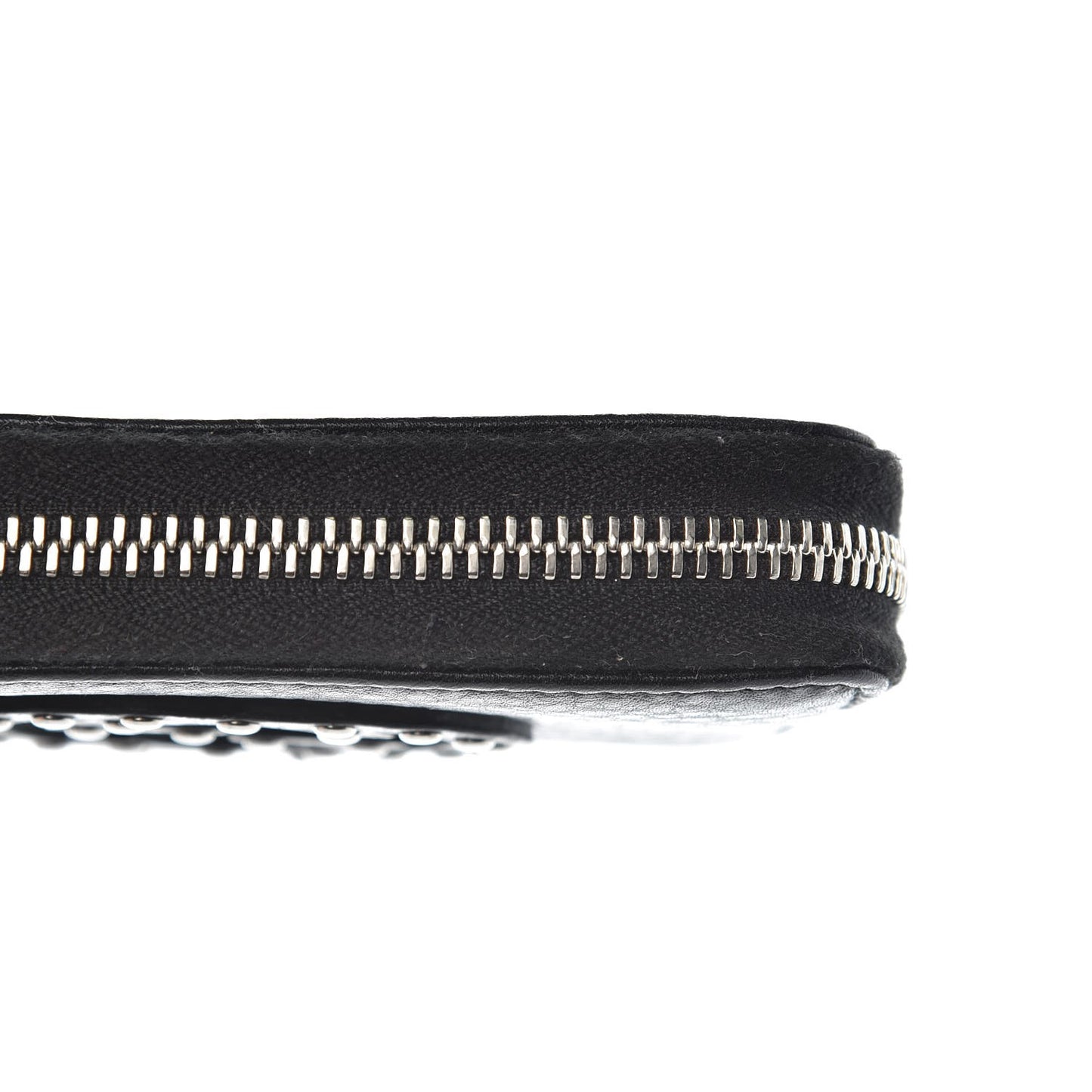 Pebbled Calfskin Studded Soho Compact Disco Zip Around Wallet Black