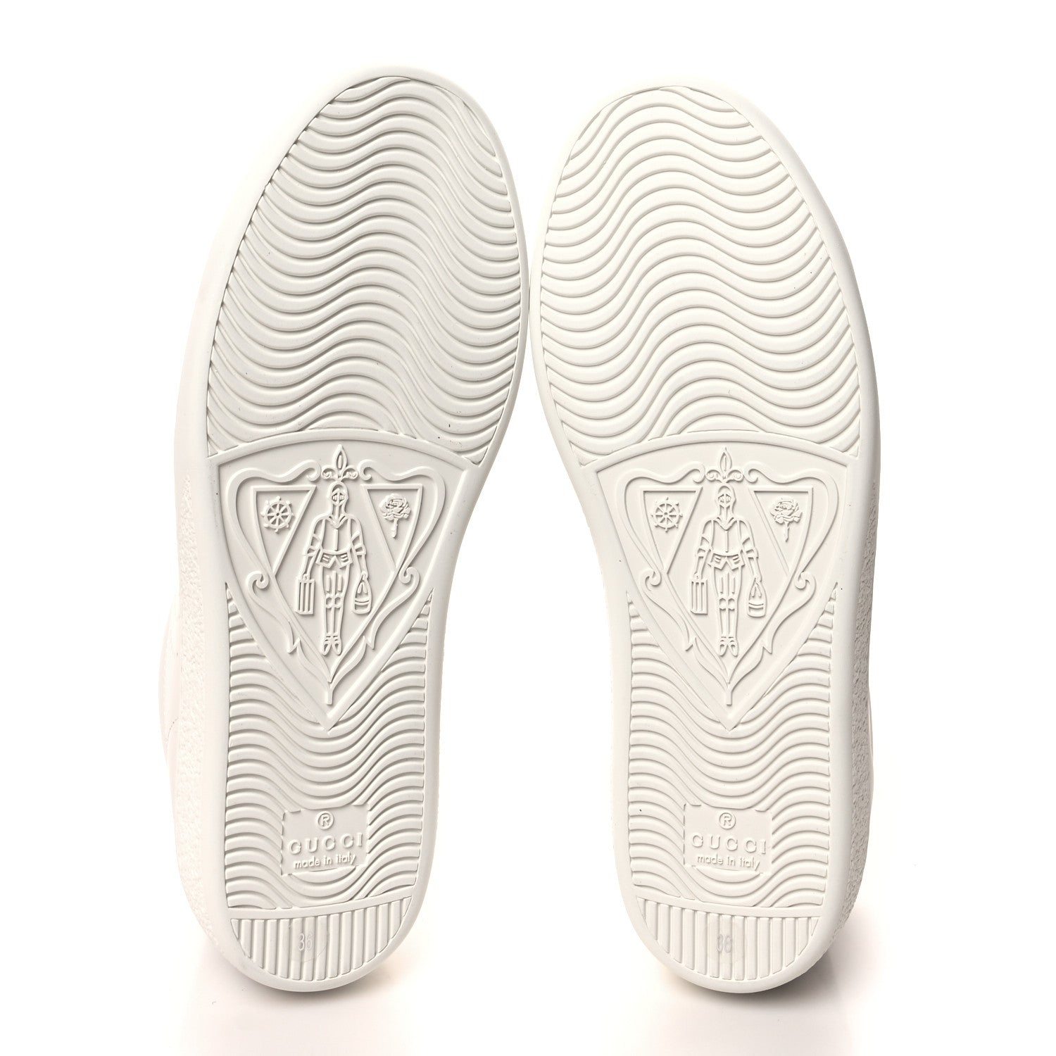 Gucci Calfskin Interlocking G Perforated Womens Ace Sneakers 36 White Grey Sky 5 of 10