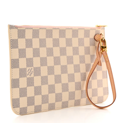 Louis Vuitton Damier Azur Neverfull MM GM Pochette Rose Ballerine 3 of 8