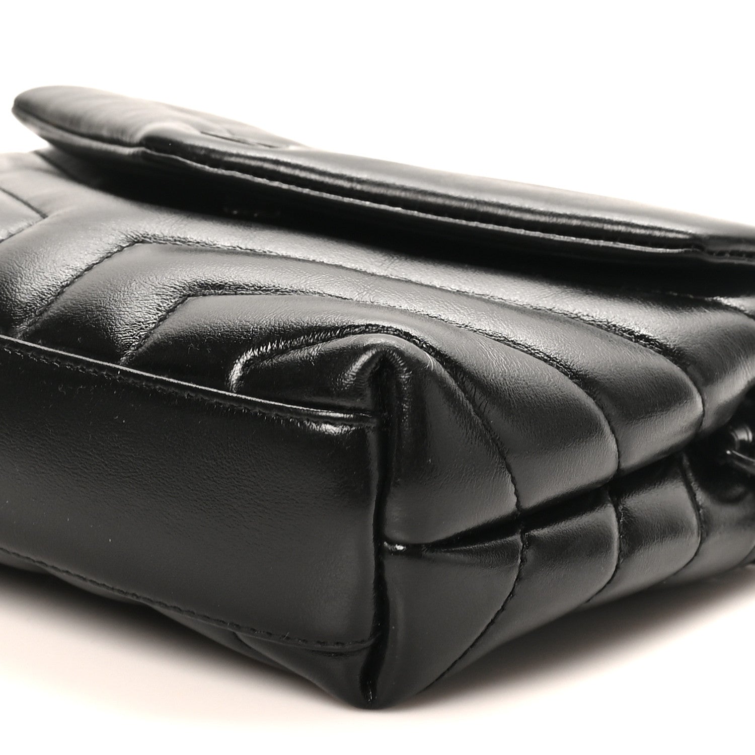 Saint Laurent Calfskin Y Quilted Monogram Monochrome Toy Loulou Crossbody Bag Black 10 of 10