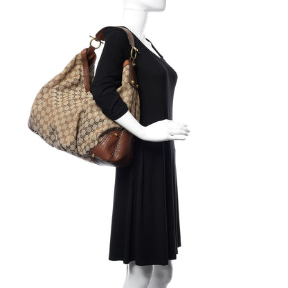 Gucci Monogram Large Jockey Hobo Brown 2 of 10