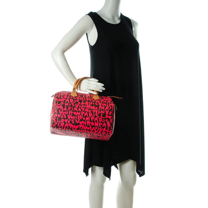 Louis Vuitton Monogram Graffiti Speedy 30 Fuchsia 2 of 8