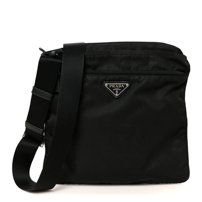 Prada Nylon Vela Flat Messenger Bag Black 1 of 10