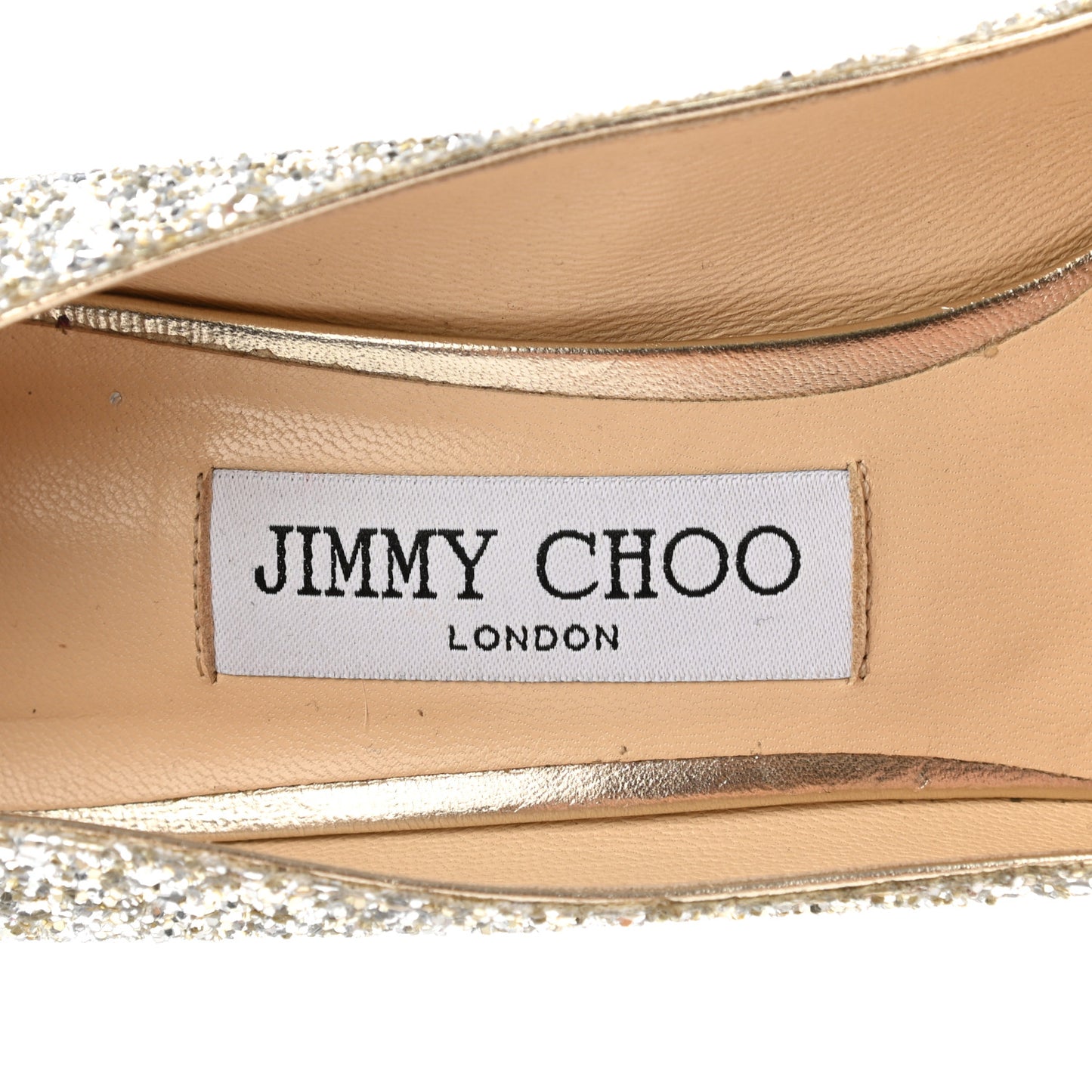 Glitter Pointy Toe Romy 85 Pumps 37.5 Champagne
