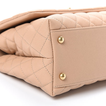 Chanel Caviar Lizard Embossed Quilted Small Coco Handle Flap Beige 8 of 10