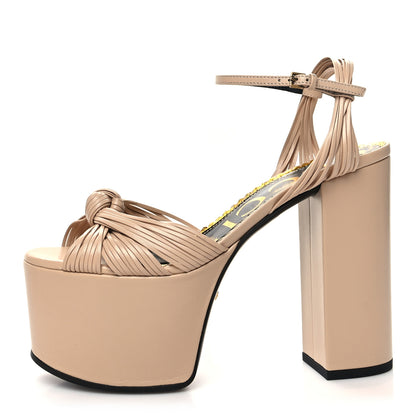 Gucci Malaga Kid Knotted Strap Crawford Platform Sandals 36 Skin Rose 1 of 7