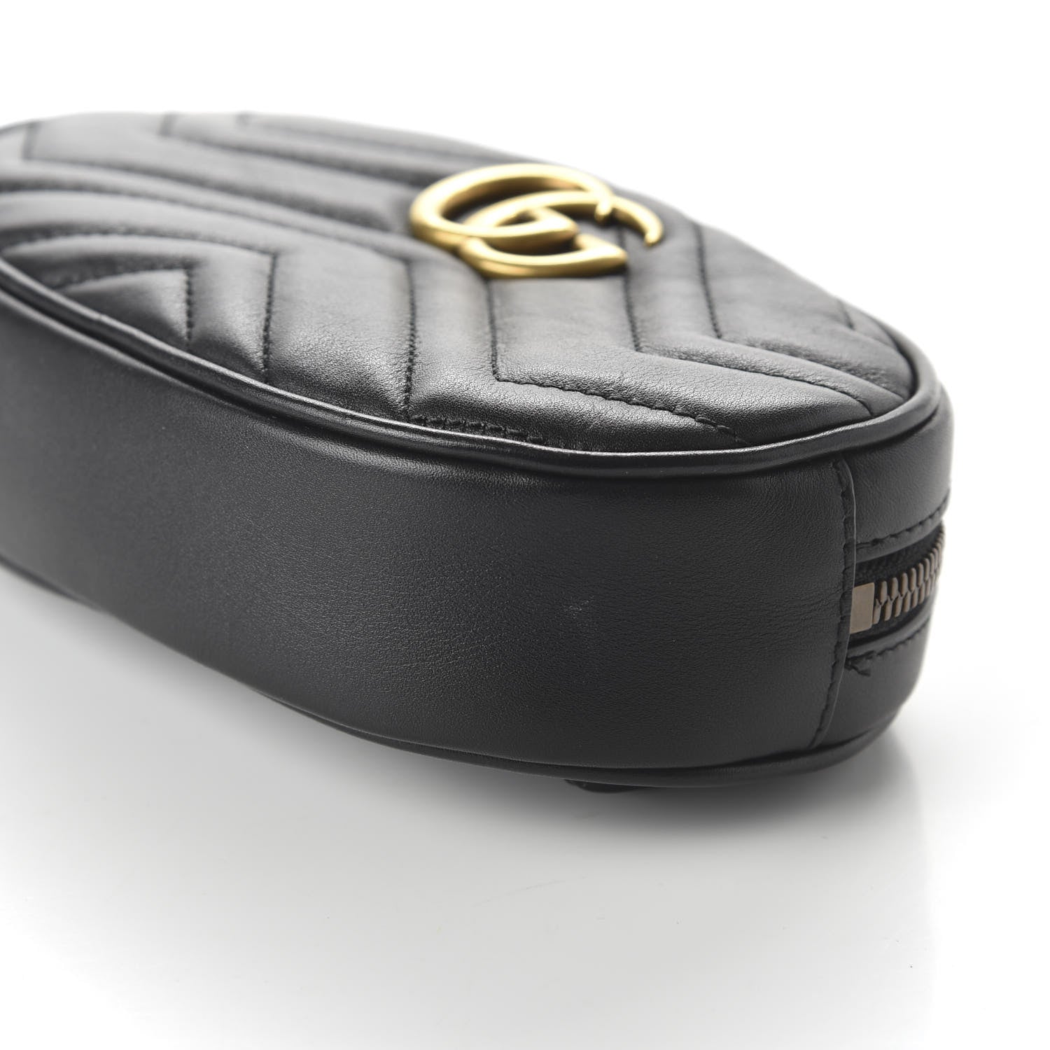 Gucci Calfskin Matelasse GG Marmont Belt Bag 85 34 Black 7 of 11