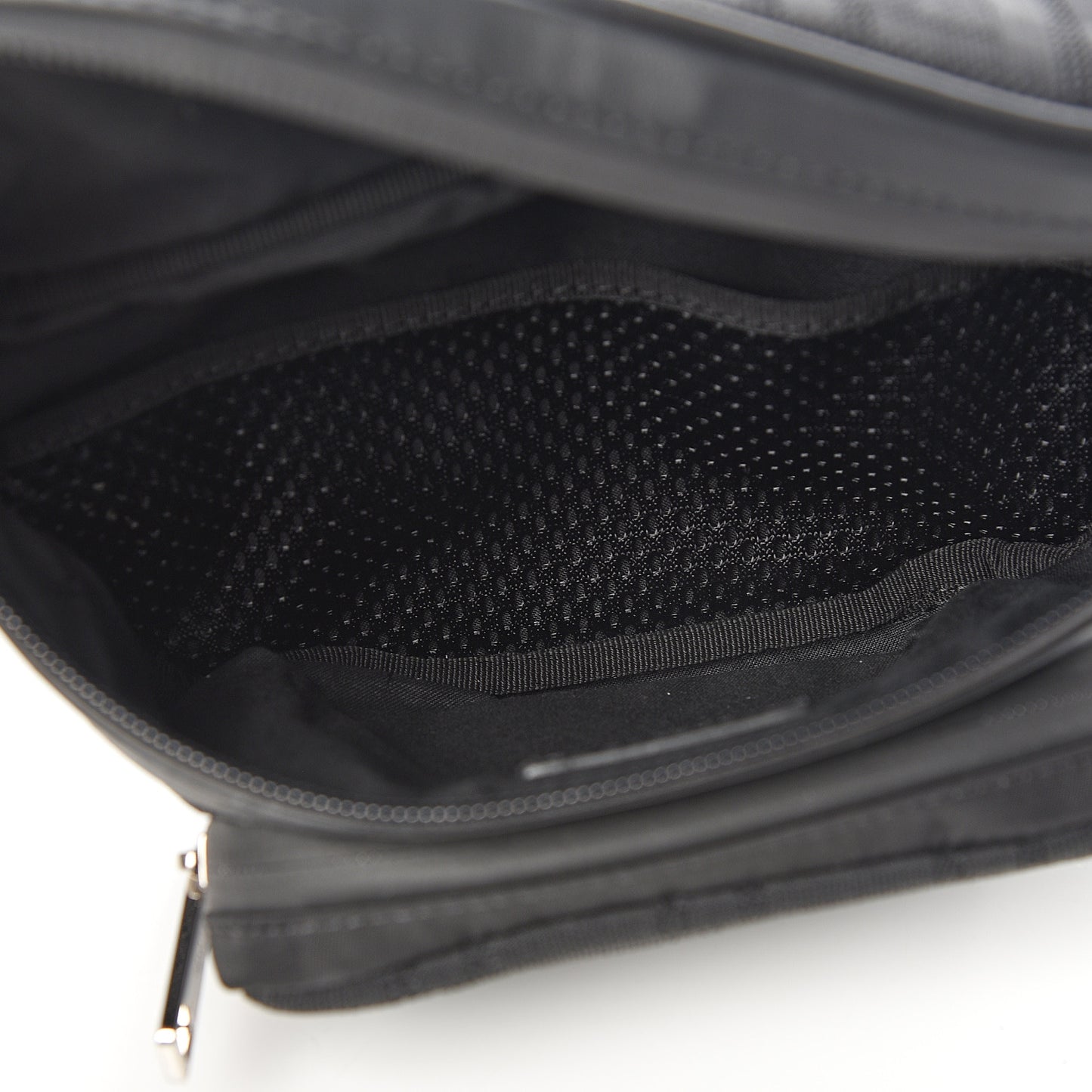 Neoprene Mesh Vitello Grace FF Pocket Belt Bag Black