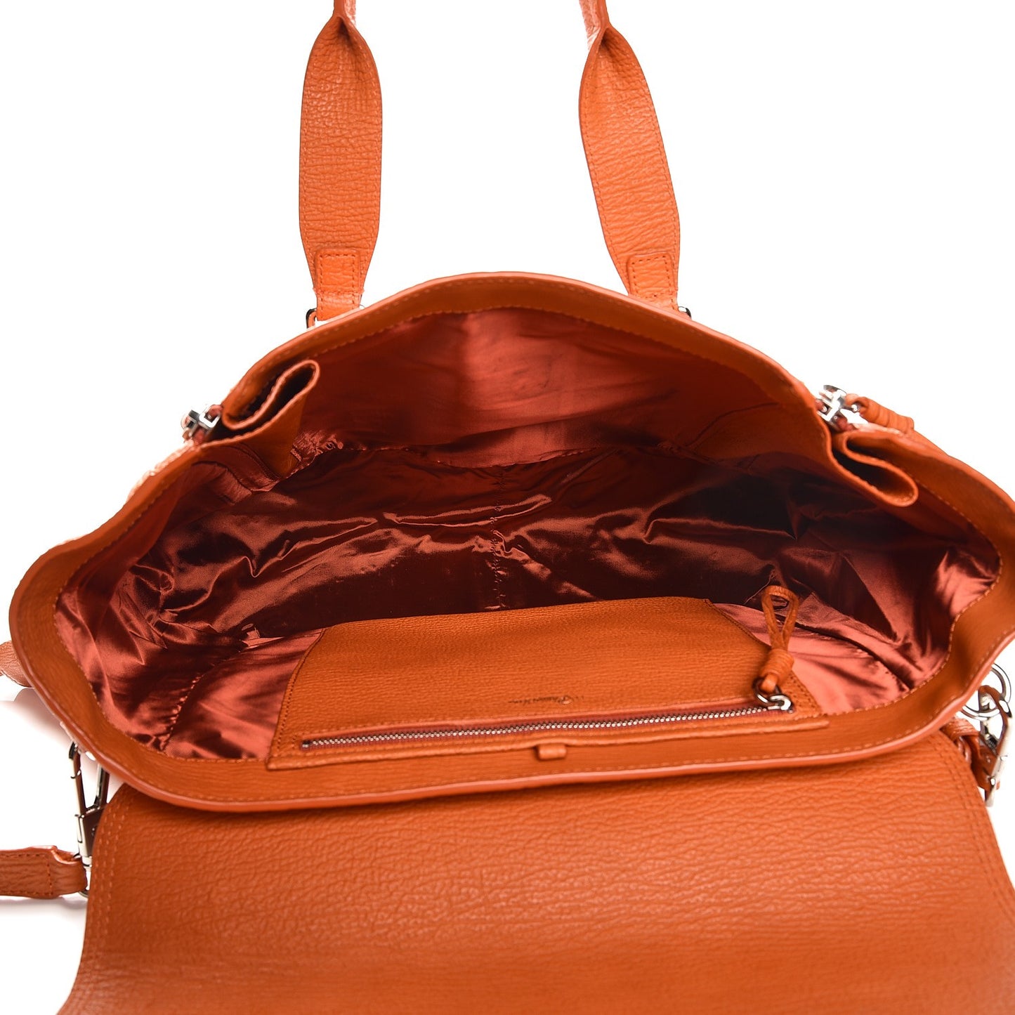 3.1 Textured Calfskin Large Pashli Satchel Mandarin