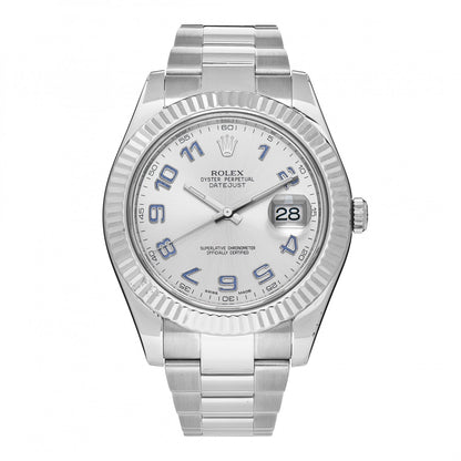 Rolex Stainless Steel 18K White Gold 41mm Oyster Perpetual Datejust II Watch Silver 116334 1 of 4
