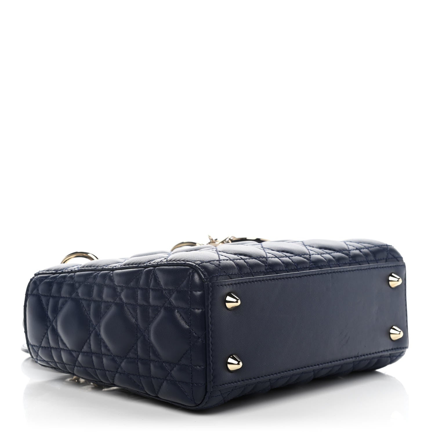 Christian Dior Lambskin Cannage Small Lucky Badges My Lady Dior Navy 4 of 13