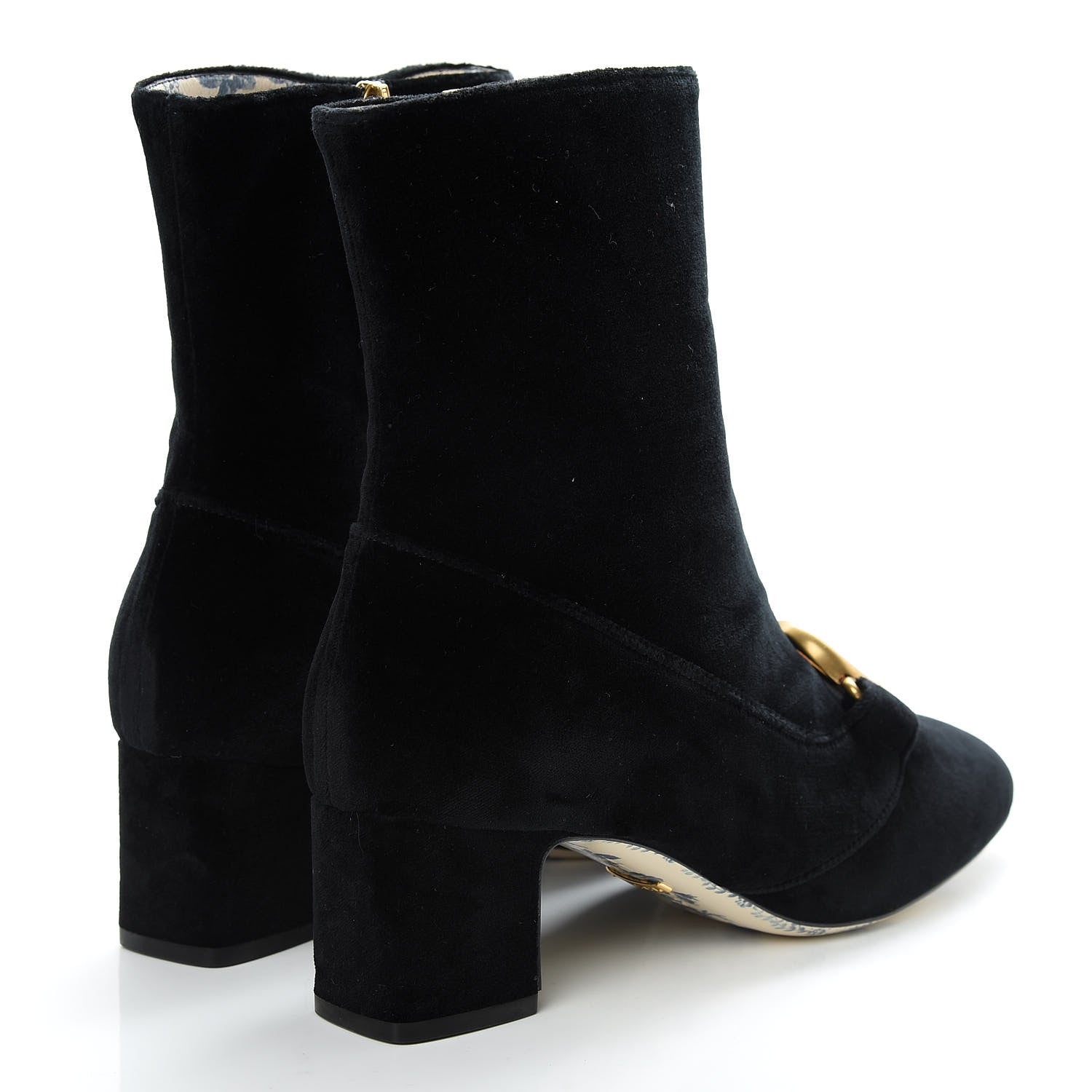 Gucci Softy Velvet Malaga Kid GG Victoire 55mm Ankle Boots 38 Black 4 of 8