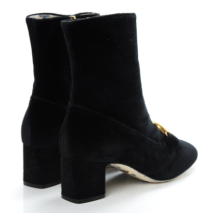 Gucci Softy Velvet Malaga Kid GG Victoire 55mm Ankle Boots 38 Black 4 of 8