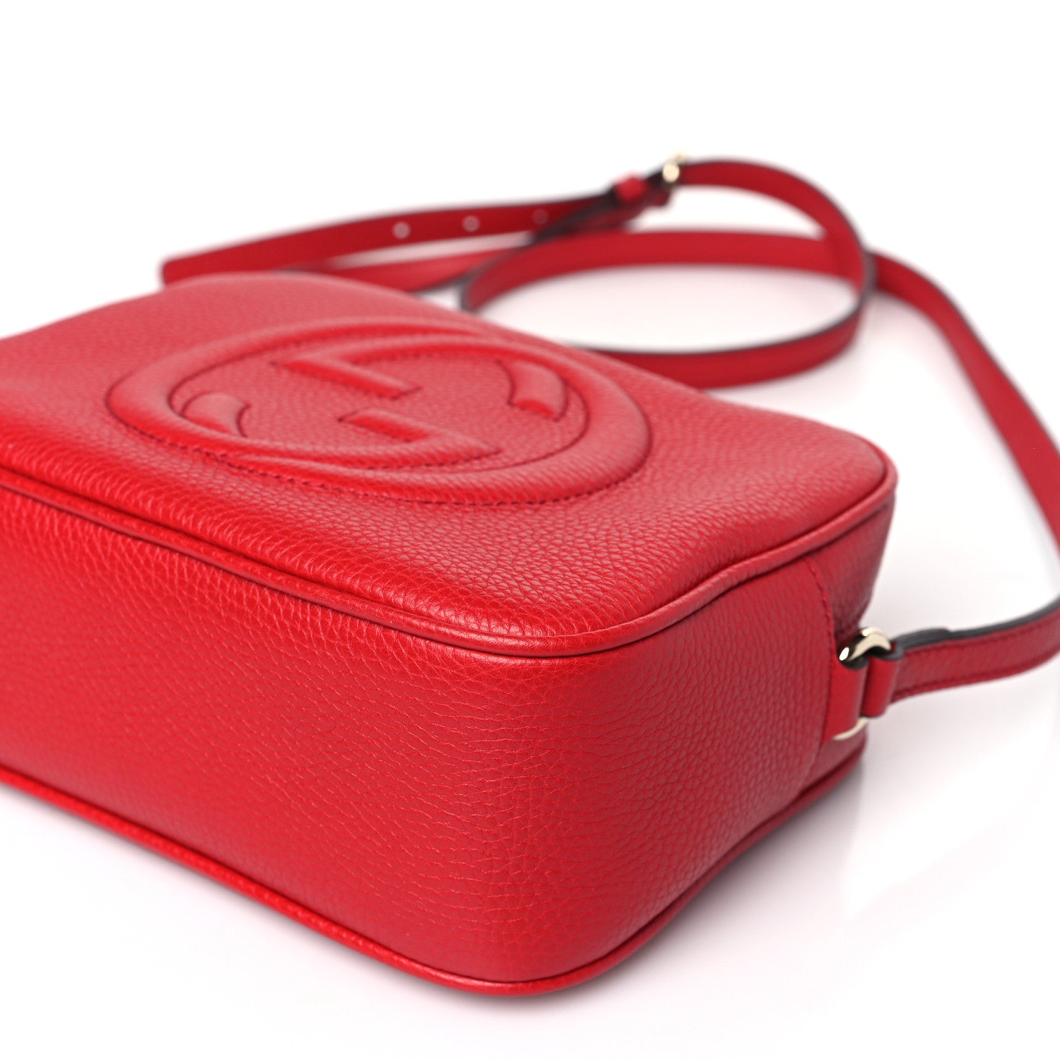 Gucci Pebbled Calfskin Small Soho Disco Bag Tabasco Red 9 of 9