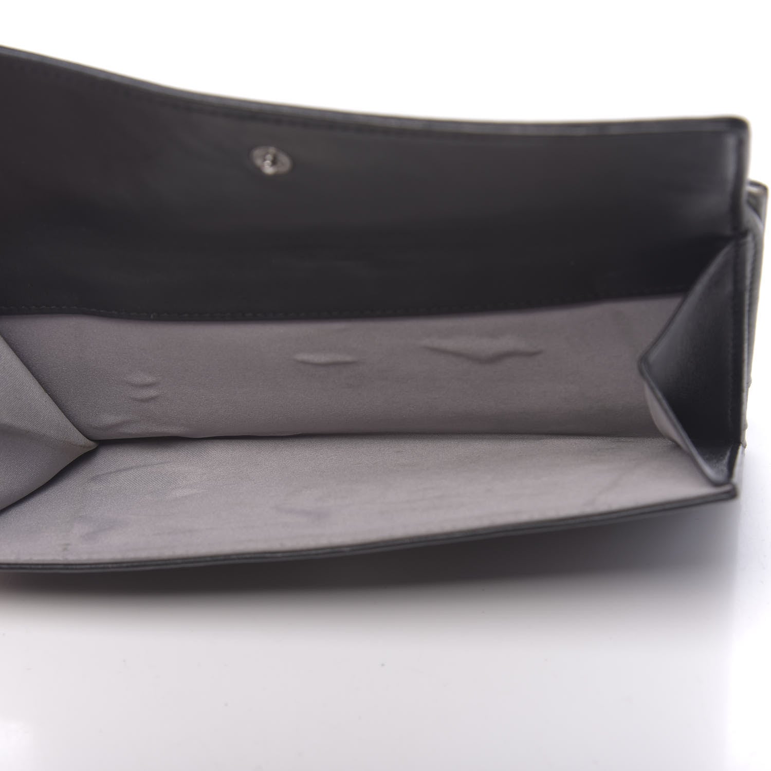 Chanel Lambskin Embossed Camellia Large Gusset Flap Wallet Black 6 of 11