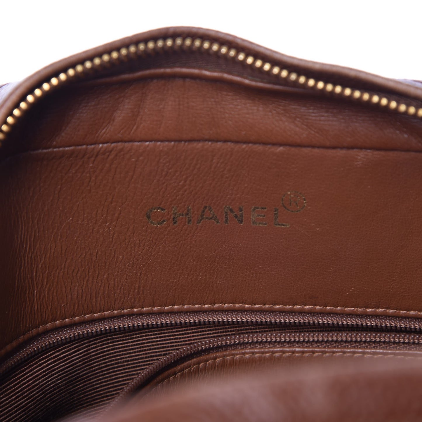 Caviar Vertical Quilt Bag Brown