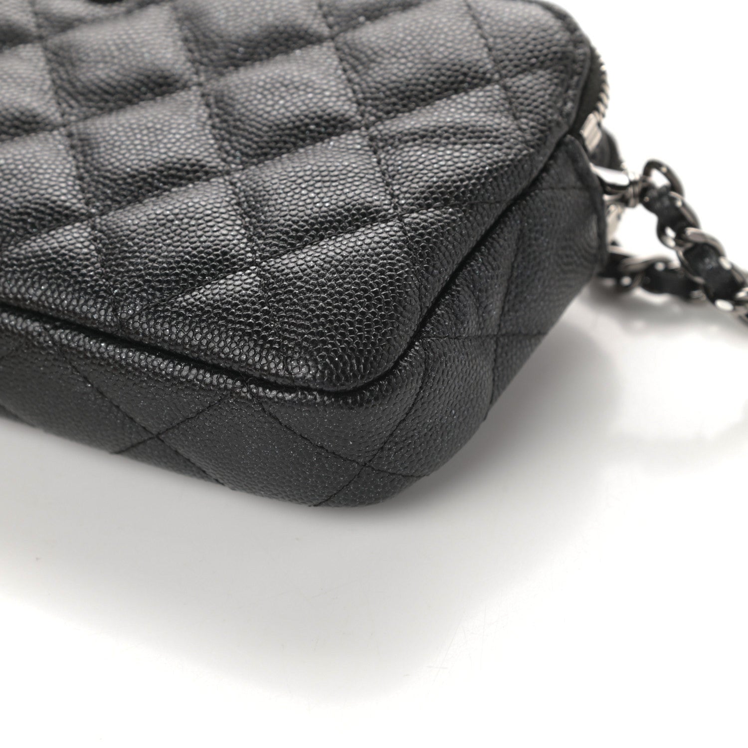 Chanel Iridescent Caviar Quilted Small Clutch With Chain Black 9 of 10