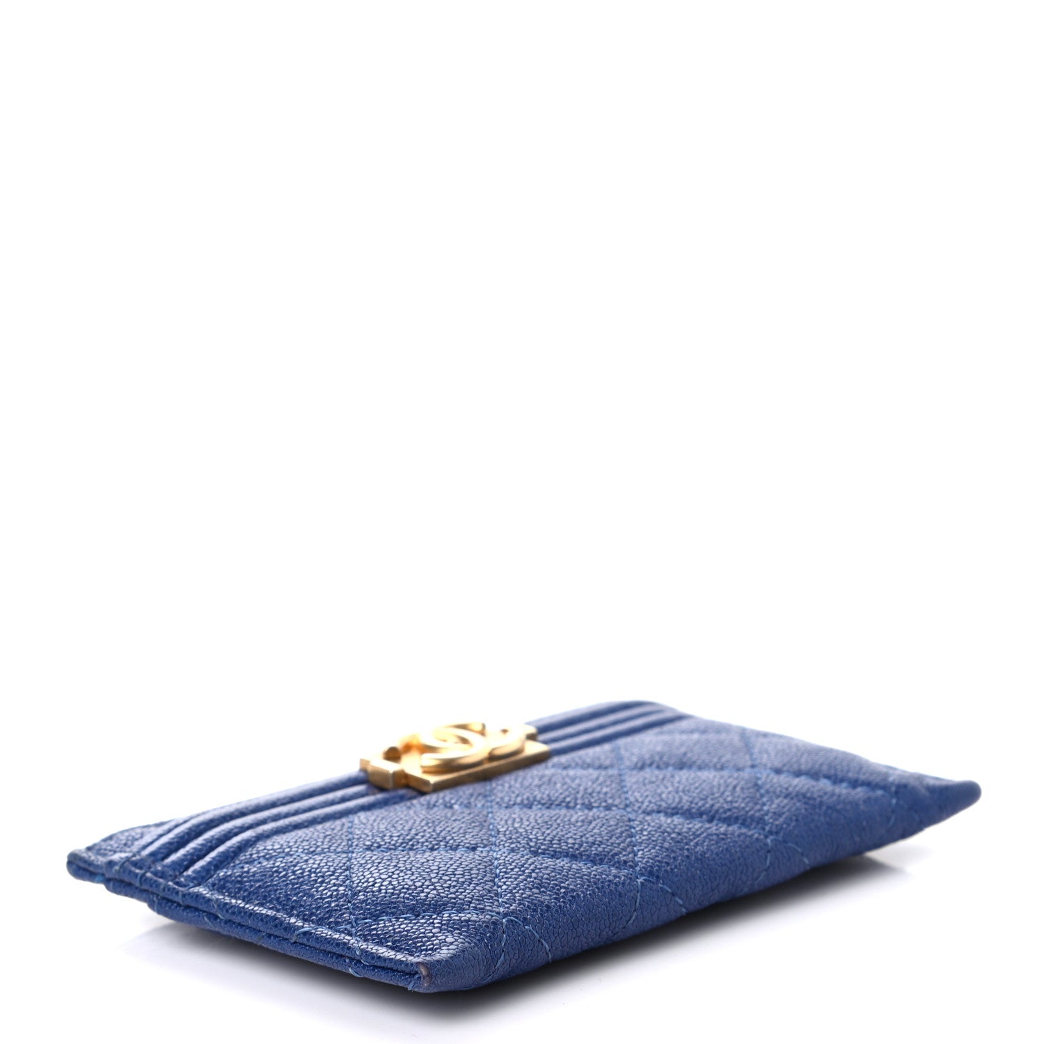 Chanel Caviar Quilted Boy Card Holder Blue 4 of 8