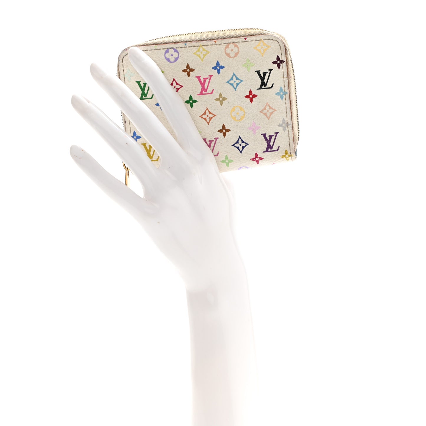 Monogram Multicolor Zippy Coin Purse Wallet White Raisin