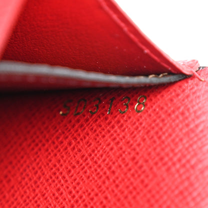 Louis Vuitton Damier Ebene Emilie Wallet Red 7 of 8