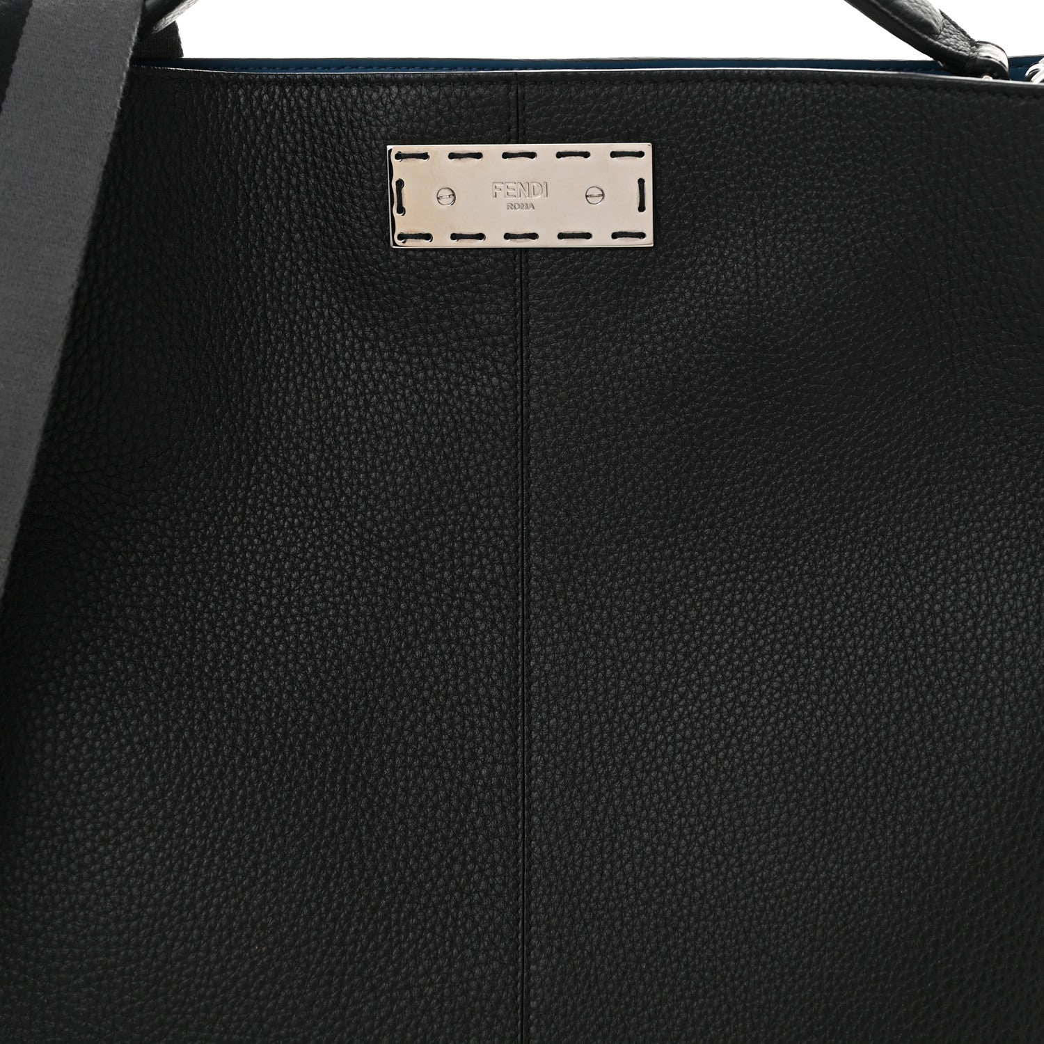 Fendi Cuoio Romano Glazed Fabric FF 1974 Peekaboo X-Lite Fit Black 7 of 9